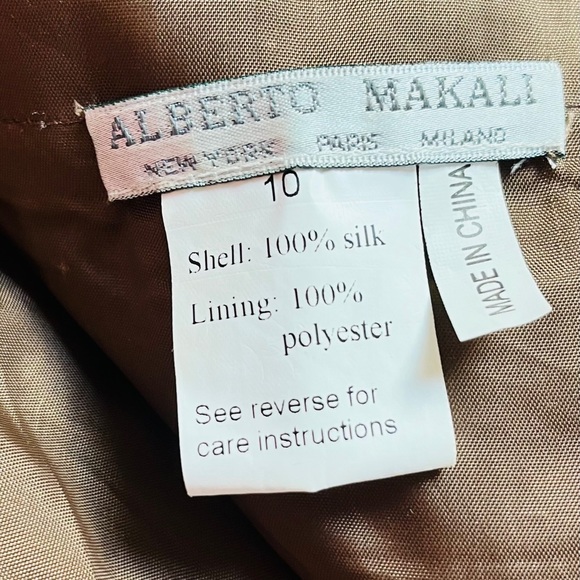 Rare Alberto Makali Silk geometric abstract print cocktail dress size 10 - Picture 11 of 16